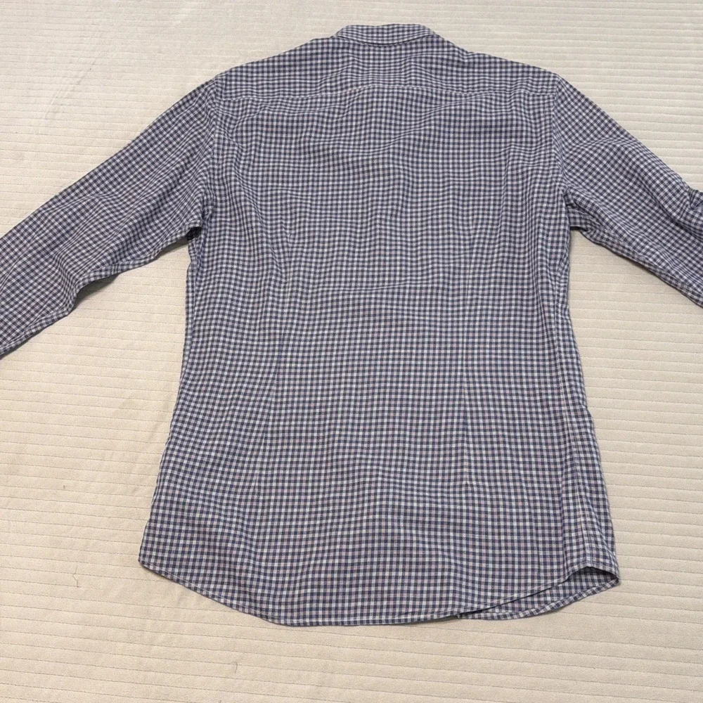 Ermenegildo Zegna Purple Plaid Long Sleeve Button Down Dress Shirt Men's Size M